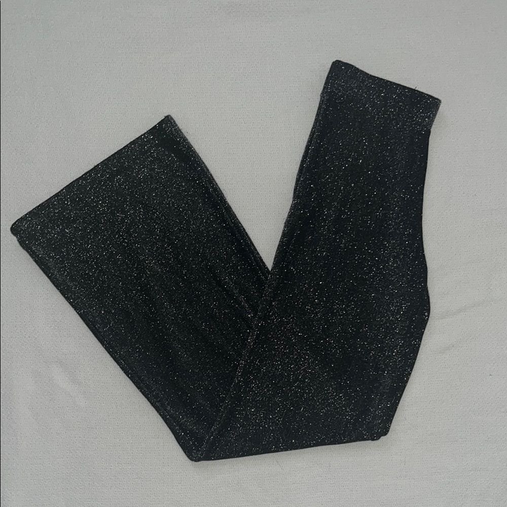 BERSHKA Black Glitter Pants Wide leg